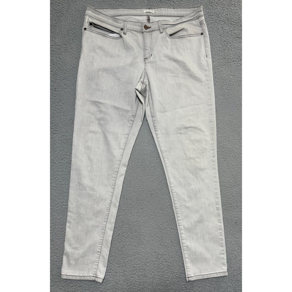 Eileen Fisher Jean Womens 16 Skinny Gray 100% Organic Cotton Stretch Slim